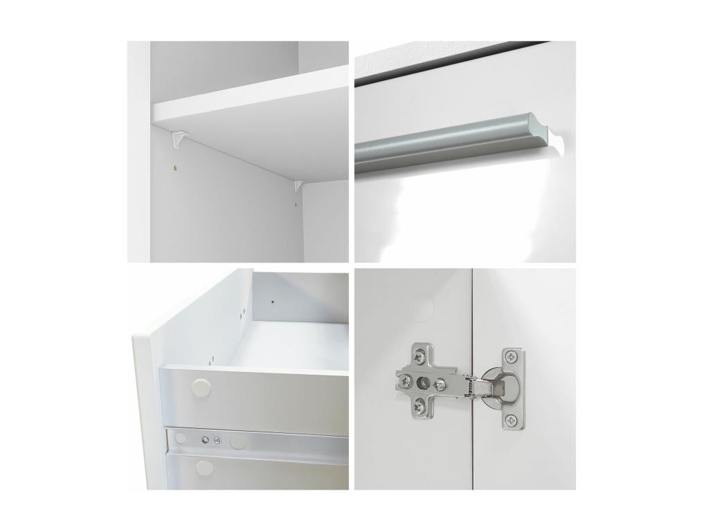 White and Grey Lacquered Buffet (WxHxD) 166.5x106.5x35 cm 09955ISMI