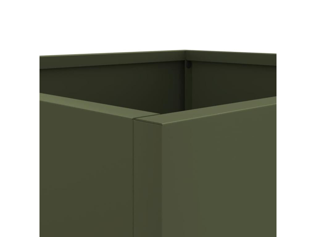 Planters, 2 pcs, olive green, 42x40x39 cm, cold-rolled steel, 41224ELGX