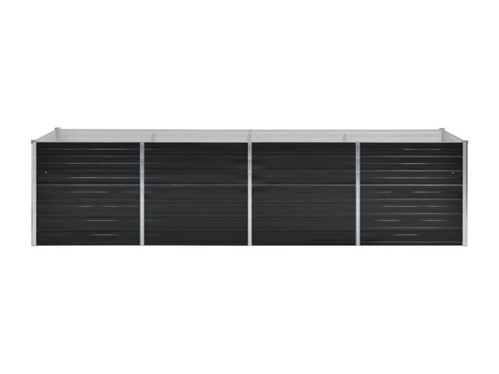 Raised garden bed, anthracite, 320x80x77 cm, galvanized steel, 76133BJSB