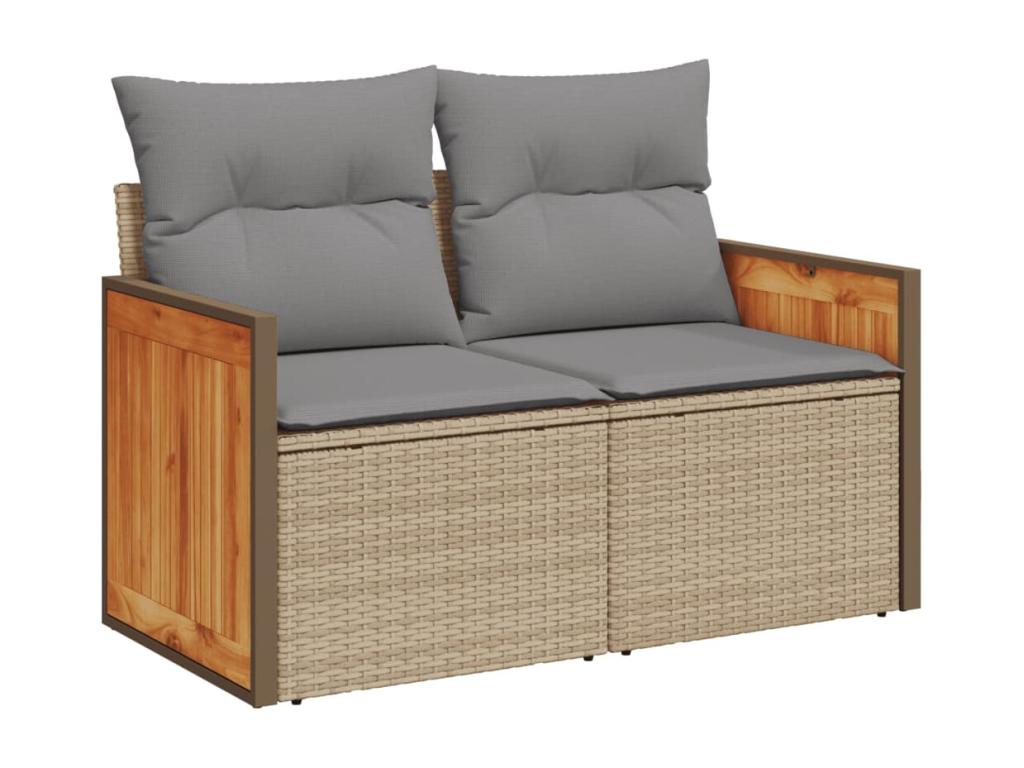 10-piece beige resin wicker garden furniture set with cushions 76958ZSVF