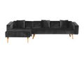 Right-Hand Corner Sofa - Sunmeub - Black Velvet 59952ASLU