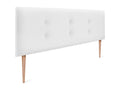 Sunmeub Faux Leather Headboard with 2 Buttons, 150x105cm, with Legs, for 150cm Beds - White 05278FRWB