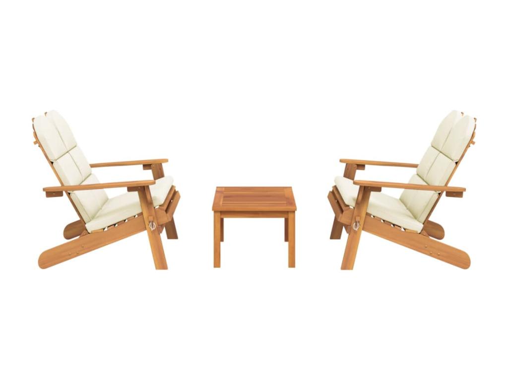 Sunmeub 3-piece garden furniture set, solid wood, Sunmeub 74089ZNWY