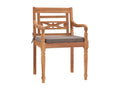 3-piece garden dining set with dark grey cushions 66525POMM
