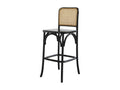 Solid mahogany bar stool with black caning 05107LXHT