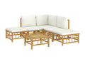 Sunmeub 36914EYAQ 6-piece garden furniture set with cream-white cushions