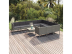 11-piece garden furniture set with cushions, grey wicker resin, 78217TRXS