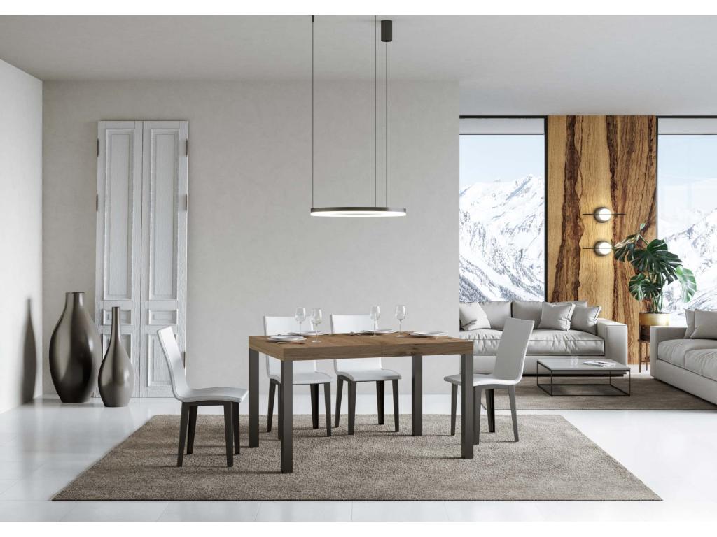 Sunmeub Premium Extendable Table 90x140/244 cm Natural Oak Anthracite Frame 22721TLUY