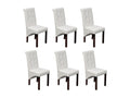 Set of 6 white faux leather dining chairs 62579XVHS