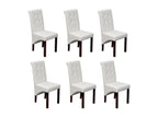 Set of 6 white faux leather dining chairs 62579XVHS