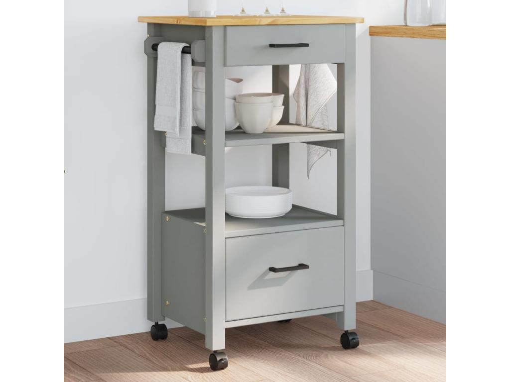 Sunmeub Kitchen Trolley 48x40x90 cm Solid Pine Wood 38219HZCM