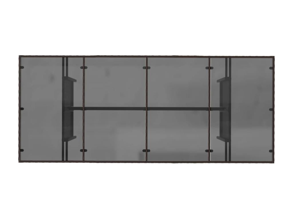 Garden table with brown glass top, 190x80x74 cm, 94137CCHH