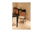 Comfortable armchair with fabric seat and natural cane backrest 98409ZDND