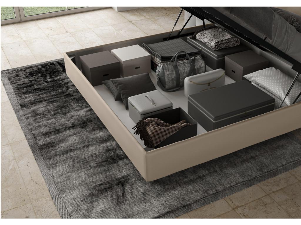 Sunmeub Modern Faux Leather Adult Bed - Light Beige - 80x190 71926YJVR