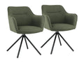 Set of 2 green fabric chairs - Sunmeub 97051WCES