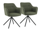 Set of 2 green fabric chairs - Sunmeub 97051WCES