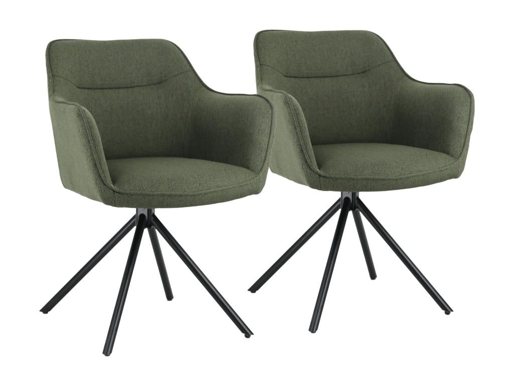 Set of 2 green fabric chairs - Sunmeub 97051WCES