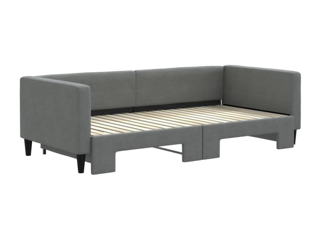 Daybed with pull-out bed, mattress not included, dark grey, 90x190 cm, 65741ISUS