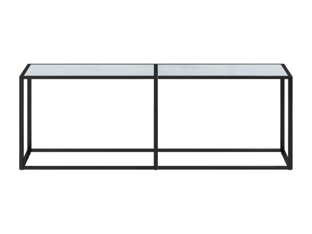 Console table, white marble, 220x35x75.5 cm, tempered glass, 05922YSVN