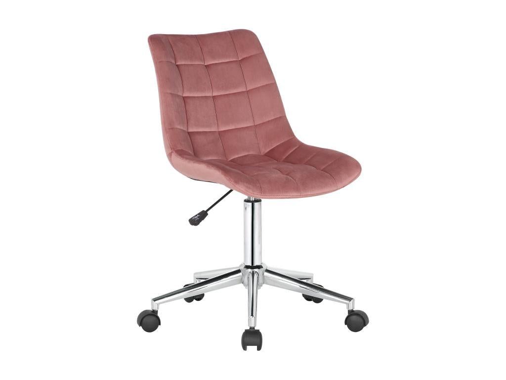 Office chair - Velvet / Chrome metal - Pink - Sunmeub 22552RXZI