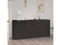 Black Buffet 160x36x75 cm Engineered Wood 73236ZSTN