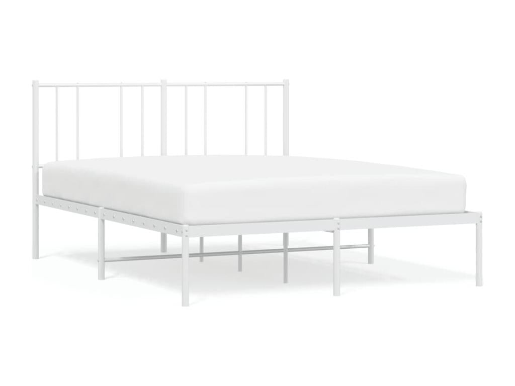 Metal bed frame with white headboard 160x200 29654FHXD