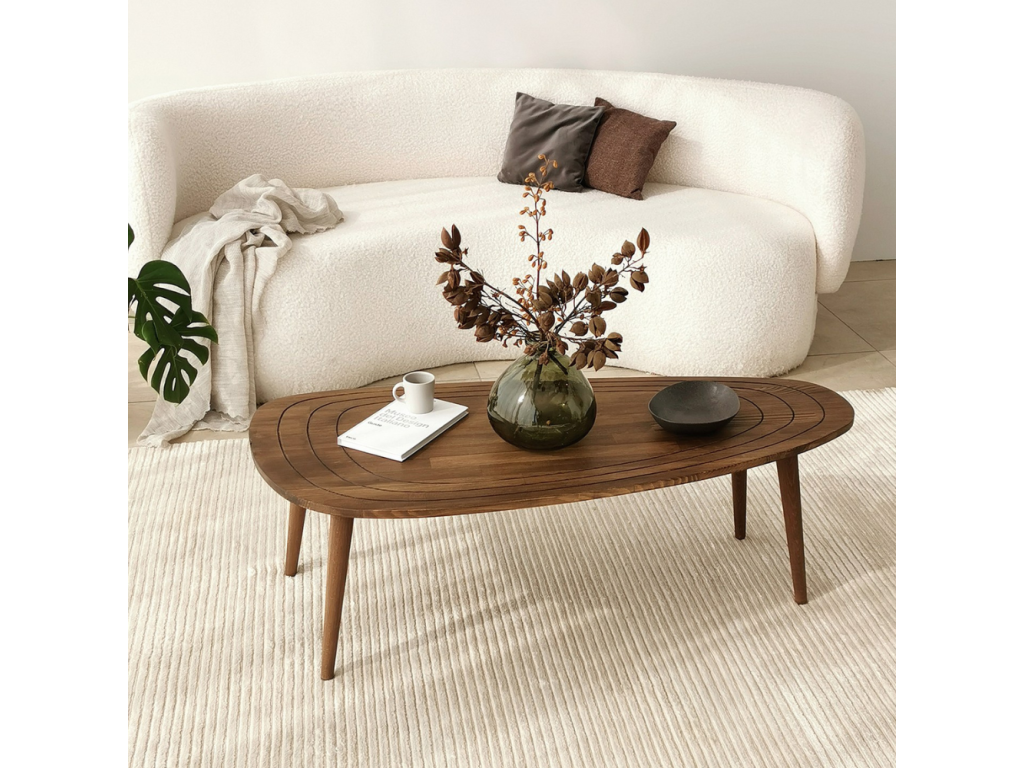 Sunmeub 06583UZVN Dark Wood Coffee Table