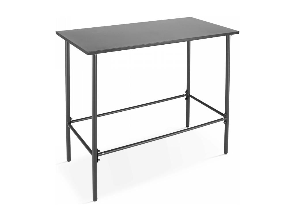 High table and 4 bar stools in grey metal - Sunmeub 57866YOMF