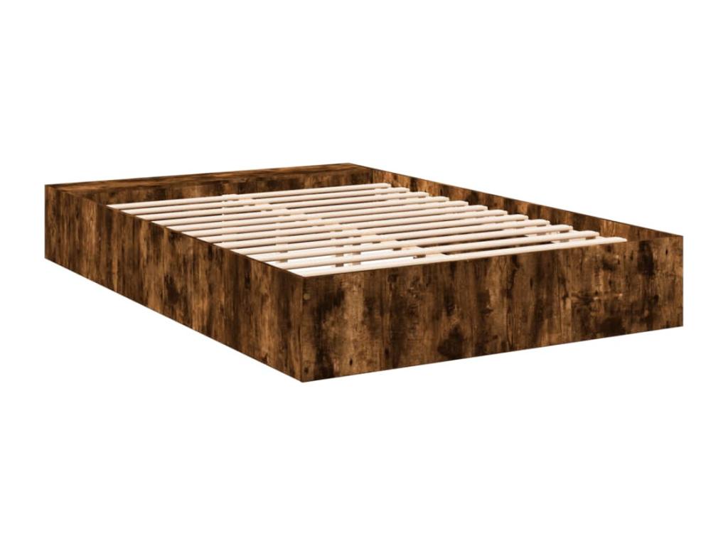 Smoked oak bed frame 140x200 cm engineered wood 86866TJWL