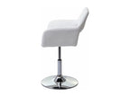 Sunmeub-A50 III Retro 1950s Style Dining Chair in Faux Leather - White with Chrome Metal Legs 18796XGDD