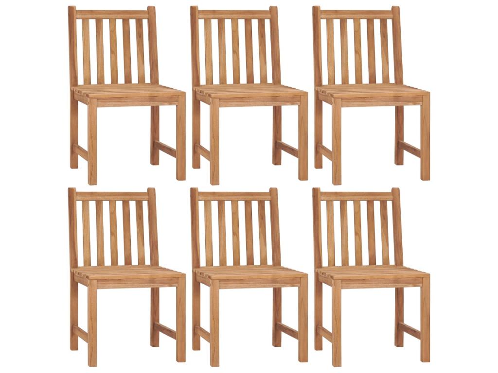 6-piece garden chairs with cushions, solid teak wood, 12 88261KDPT