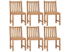 6-piece garden chairs with cushions, solid teak wood, 12 88261KDPT