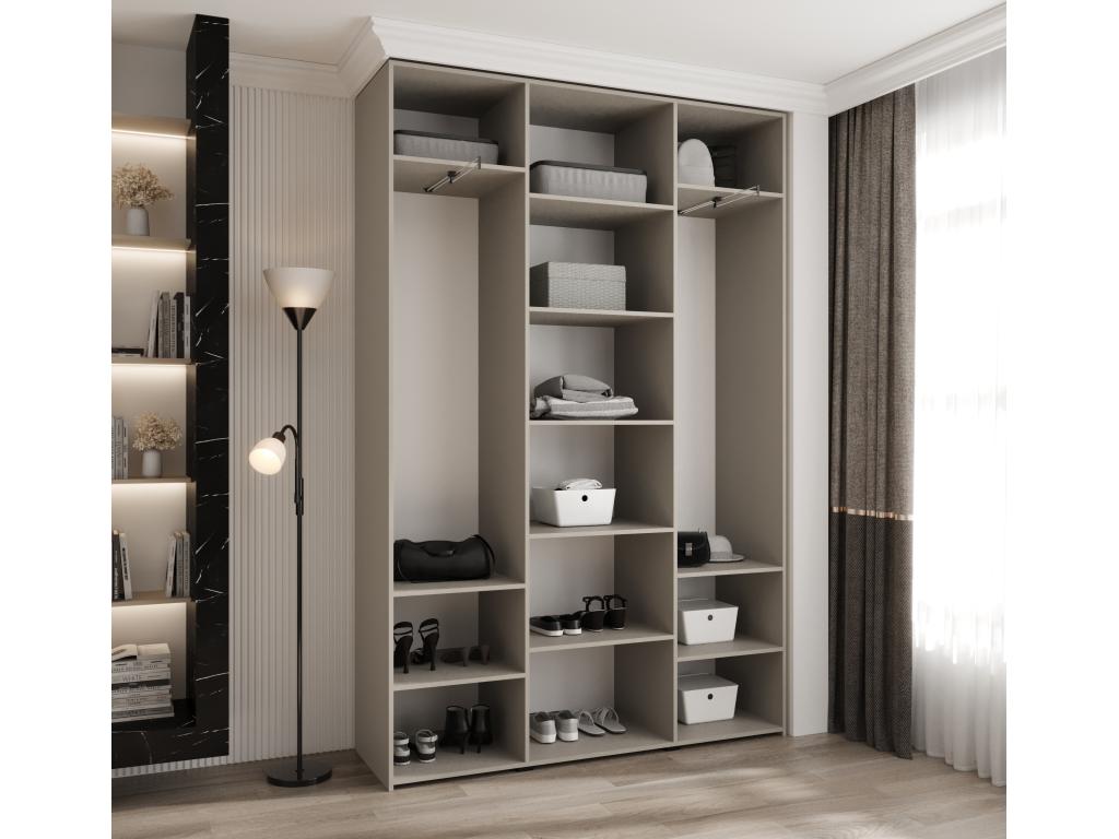 Como 1 245.5/160/40 3-door hinged wardrobe, cashmere/black 85523CLTO