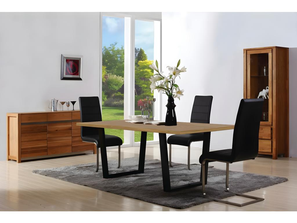 Sunmeub Dining Table - 200x100x76 cm - Oak/Black 93287FZKG