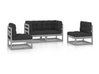 4-piece garden furniture set with cushions, solid pine wood, 67021CICL
