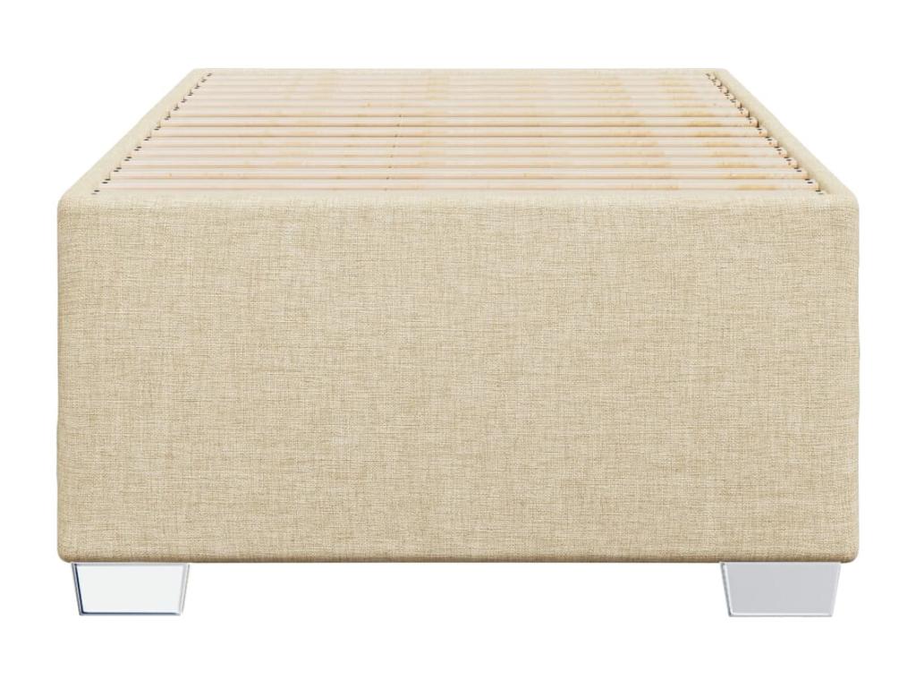 Cream bed frame without mattress, 90x200 cm, fabric, 55920HZHV