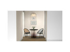 Comfortable armchair with fabric seat and natural cane backrest 98409ZDND