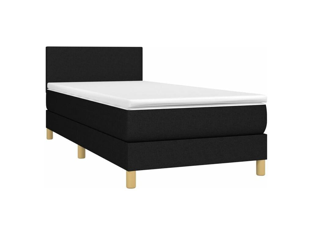 Sunmeub bed base and mattress, black, 80x200 cm, fabric, 08663TZUN