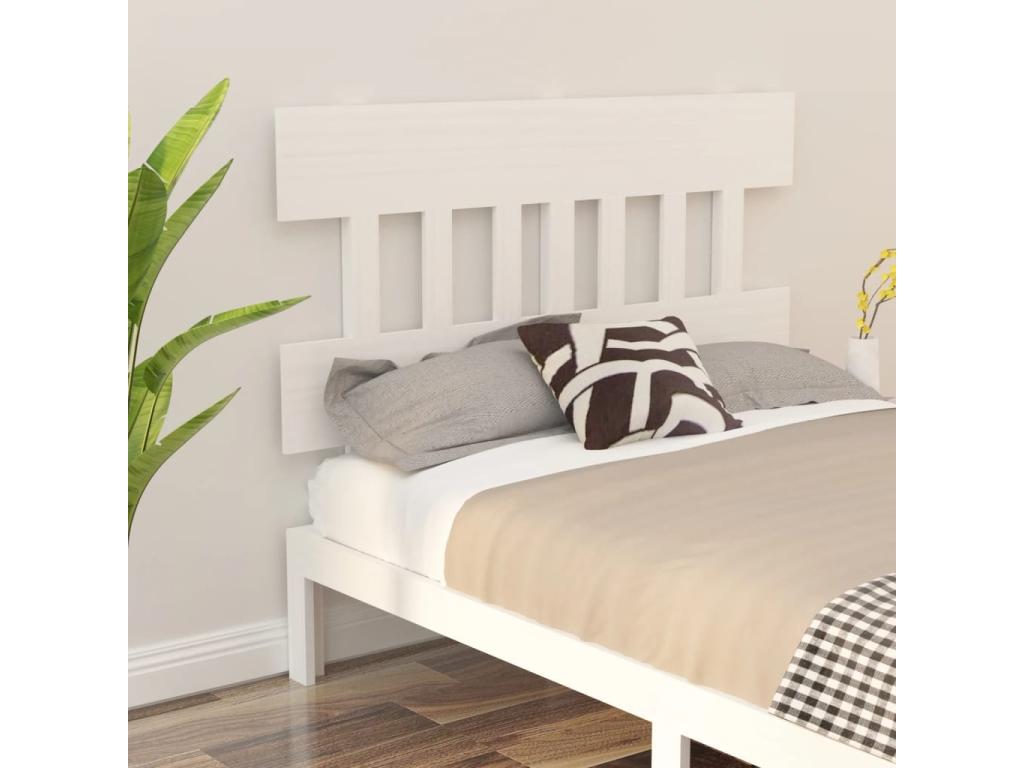 White Headboard 123.5x3x81 cm Solid Pine Wood 94099OJVK