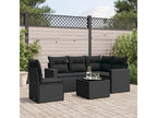 6-piece garden furniture set with cushions, black resin wicker 06047XPRG