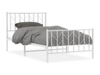 Metal bed frame with headboard and footboard, white, 100x190 cm, 71390AHSH