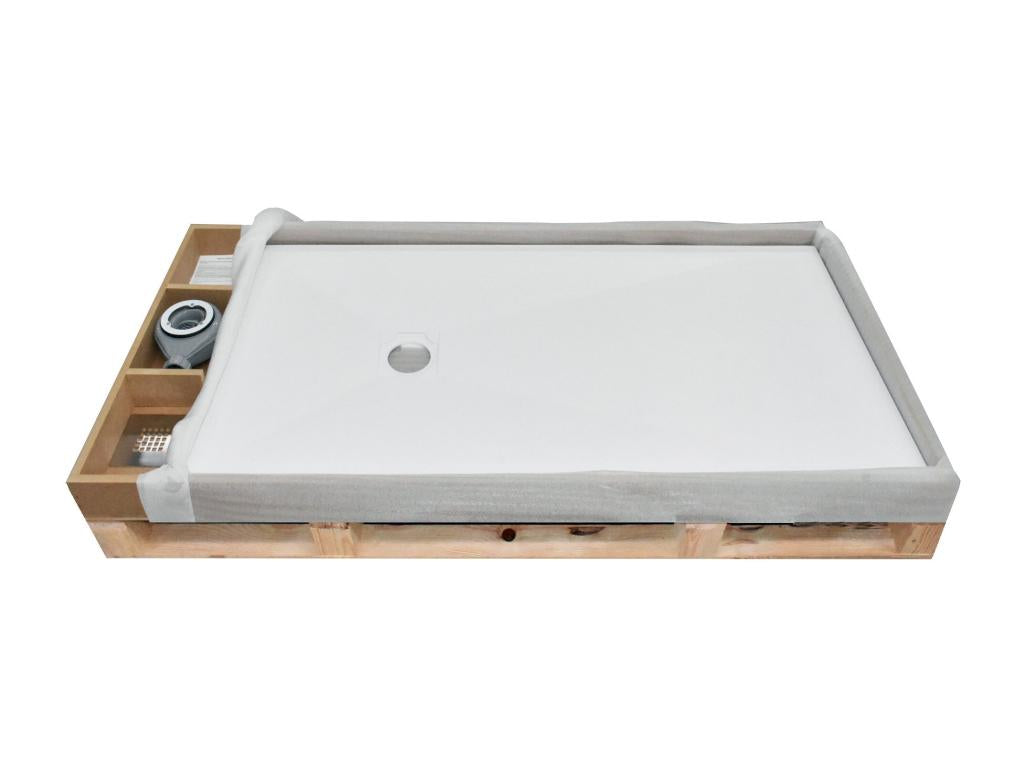 Sunmeub SIDE White Slate Finish Shower Tray with Colored Grid - 90x80 cm 42975QAJG
