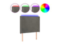 LED Headboard, Dark Grey, 103x16x118/128 cm, Velvet, 21107YFLB