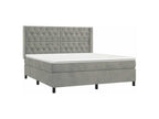 Sunmeub bed base and mattress, light grey, 160x200 cm, velvet, 01138RKLO