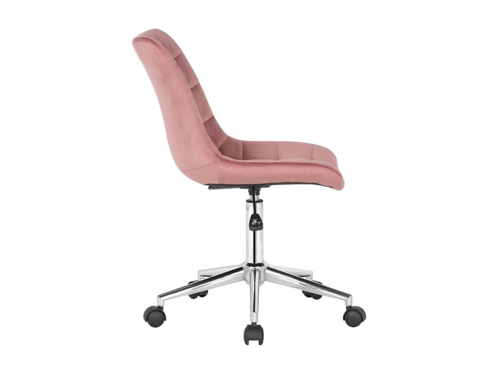 Office chair - Velvet / Chrome metal - Pink - Sunmeub 22552RXZI