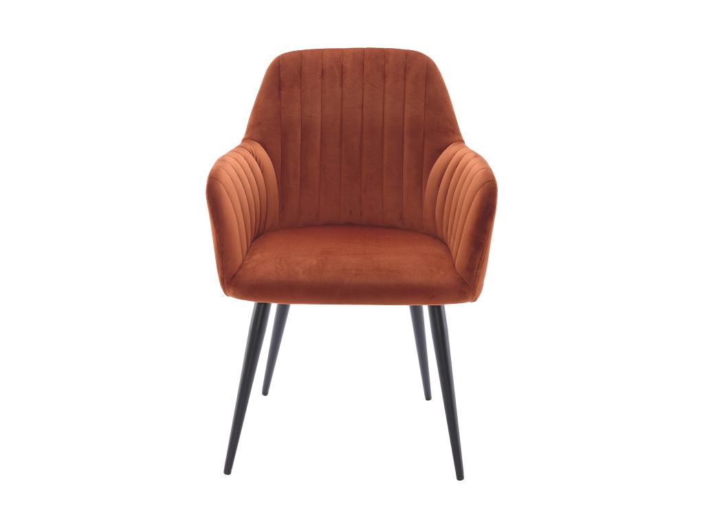 Set of 2 chairs with armrests in velvet and black metal - Sunmeub 76765ADVS