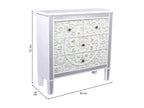 Wooden and glass chest of drawers with 4 drawers, 80x30x81 cm, 23875YTRH