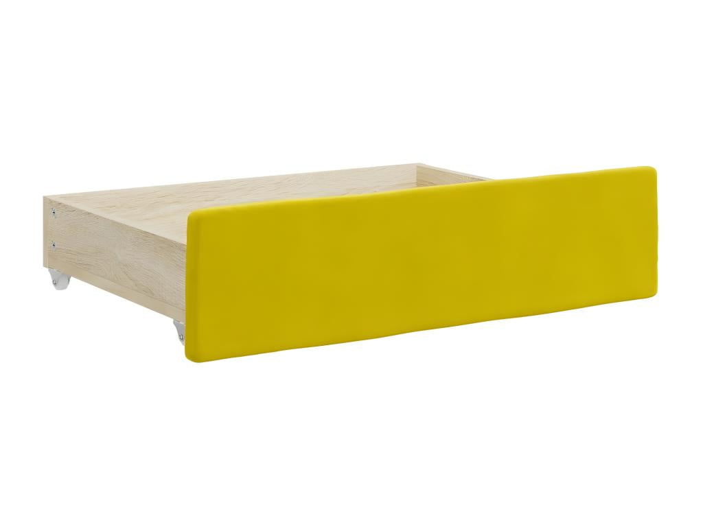 Daybed with trundle and drawers, yellow, 100x200 cm, velvet, 75289AQRE