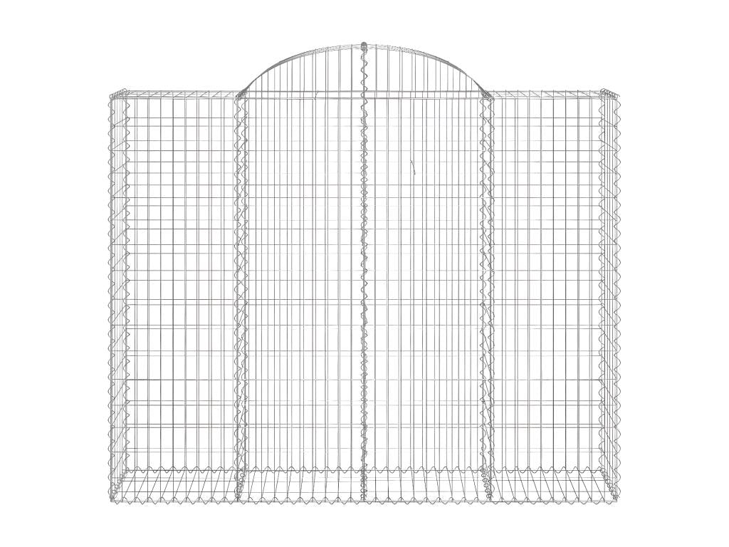 Arched gabion basket 200x50x160/180 cm Galvanized iron 92534ZWXK