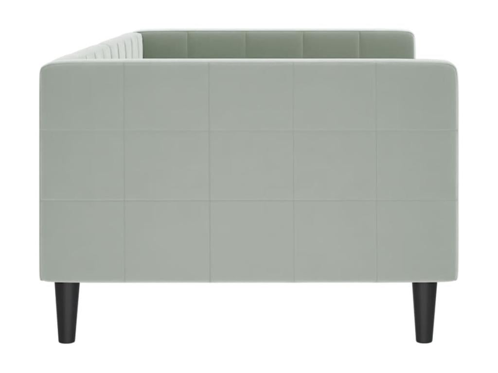Light grey daybed 90x190 cm velvet 60508VNDT